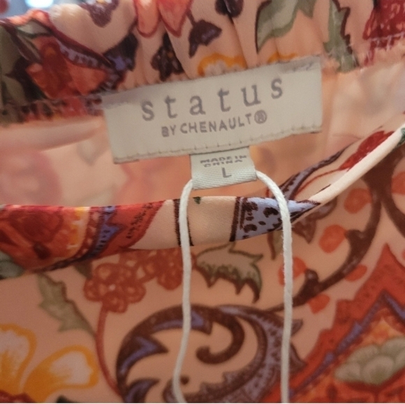 New Status By Chenault Boho Floral Chiffon Pull On Skirt Size Large - Picture 6 of 6